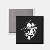 Trippy Felix Cat Blackwork Magneet (Voorkant / Achterkant)