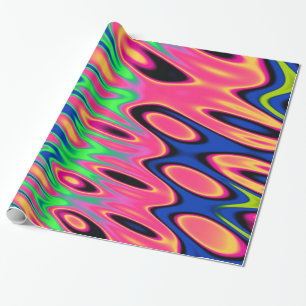 Trippy Florescent Twirls Cadeaupapier