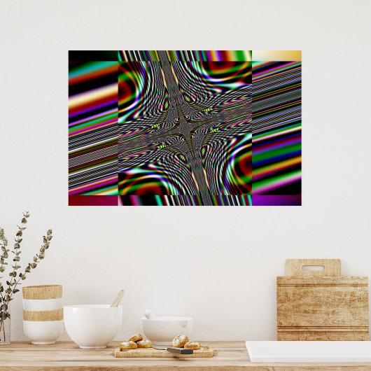 trippy fractal square poster (Keuken)