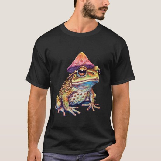 Trippy Frog Magic Mushroom Amfibie Psychedelic T-shirt (Voorkant)