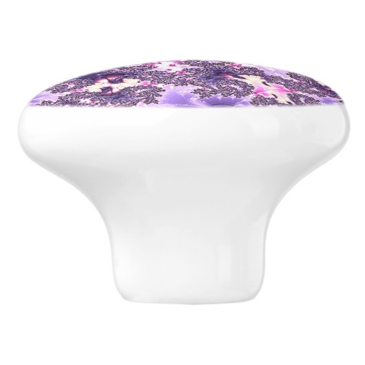 Trippy Funky Boho Groovy Pastel Spiraal Fractal Ar Keramische Knop (Zijkant)