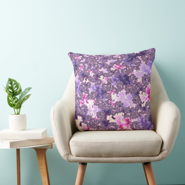 Trippy Funky Boho Groovy Pastel Spiraal Fractal Ar Kussen (Stoel)