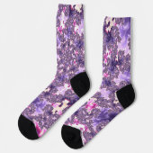 Trippy Funky Boho Groovy Pastel Spiraal Fractal Ar Sokken (Links)