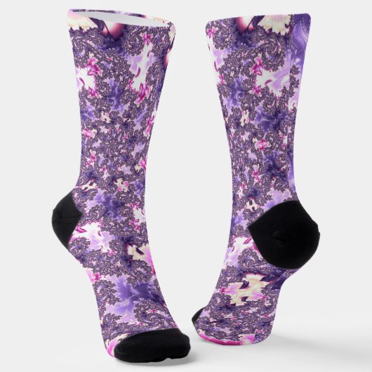 Trippy Funky Boho Groovy Pastel Spiraal Fractal Ar Sokken (Gebogen)