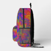 Trippy Funky Bold Vibrant Rainbow Abstract Fractal Bedrukte Rugzak (Rechts)