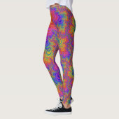Trippy Funky Bold Vibrant Rainbow Abstract Fractal Leggings (Links)