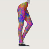Trippy Funky Bold Vibrant Rainbow Abstract Fractal Leggings (Rechts)