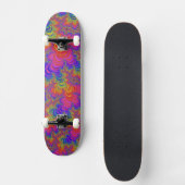Trippy Funky Bold Vibrant Rainbow Abstract Fractal Persoonlijk Skateboard (Voorkant)