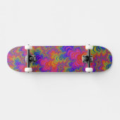 Trippy Funky Bold Vibrant Rainbow Abstract Fractal Persoonlijk Skateboard (Horizontaal)