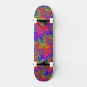 Trippy Funky Bold Vibrant Rainbow Abstract Fractal Persoonlijk Skateboard (Voorkant)