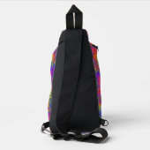 Trippy Funky Bold Vibrant Rainbow Abstract Fractal Sling Bag (Achterkant)