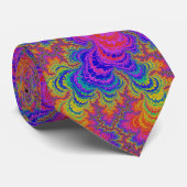 Trippy Funky Bold Vibrant Rainbow Abstract Fractal Stropdas (Opgerold)