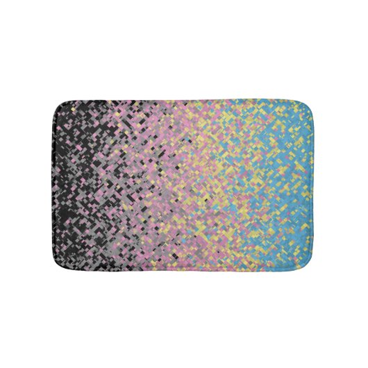 Trippy Funky Gepixeldeerde Polygender Pride Vlag Badmat (Voorkant)
