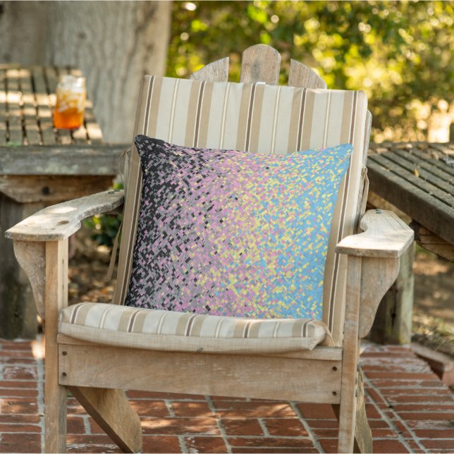 Trippy Funky Gepixeldeerde Polygender Pride Vlag Buitenkussen (Stoel)