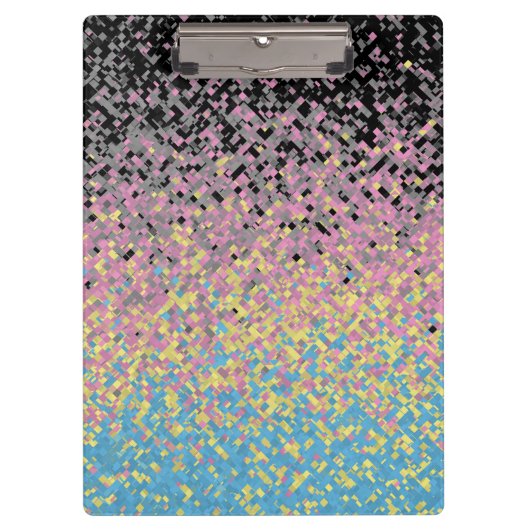 Trippy Funky Gepixeldeerde Polygender Pride Vlag Klembord (Voorkant)
