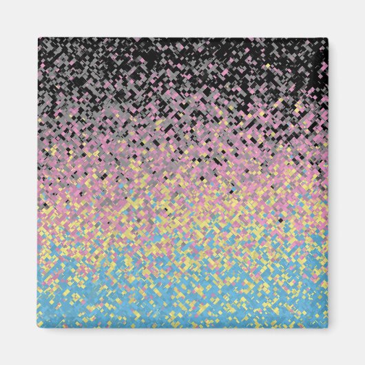 Trippy Funky Gepixeldeerde Polygender Pride Vlag Magneet (Voorkant)