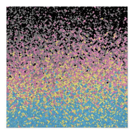 Trippy Funky Gepixeldeerde Polygender Pride Vlag Perfect Poster (Voorkant)