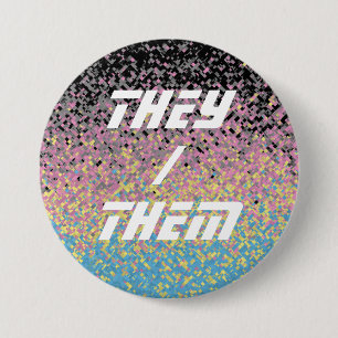 Trippy Funky Gepixeldeerde Polygender Pride Vlag Ronde Button 7,6 Cm