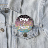 Trippy Funky Gepixeldeerde Polygender Pride Vlag Ronde Button 7,6 Cm (In situ)