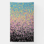 Trippy Funky Gepixeldeerde Polygender Pride Vlag Spandoek (Verticaal)