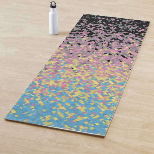 Trippy Funky Gepixeldeerde Polygender Pride Vlag Yogamat (In situ)