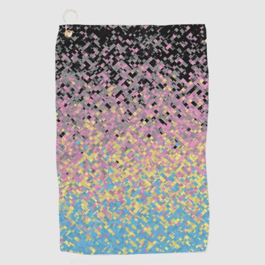 Trippy Funky Gepixeliseerde Polygender Pride Vlag Golfhanddoek (Voorkant)