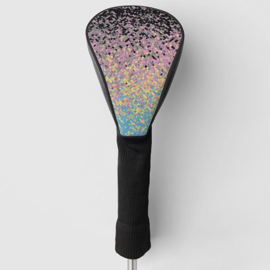 Trippy Funky Gepixeliseerde Polygender Pride Vlag Golfheadcover (Voorkant)