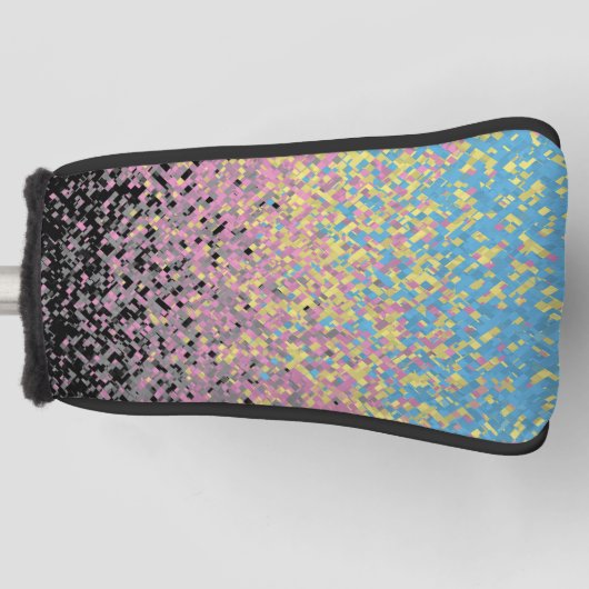 Trippy Funky Gepixeliseerde Polygender Pride Vlag Golfheadcover (Voorkant)