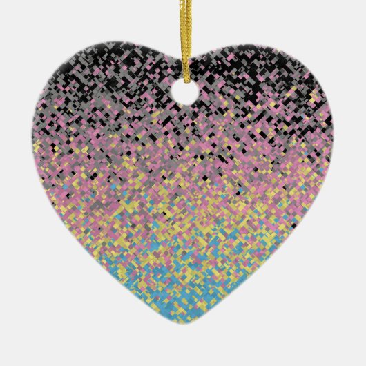 Trippy Funky Gepixeliseerde Polygender Pride Vlag Keramisch Ornament (Voorkant)