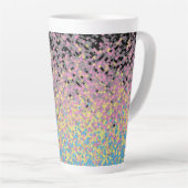 Trippy Funky Gepixeliseerde Polygender Pride Vlag Latte Mok (Rechterhoek)