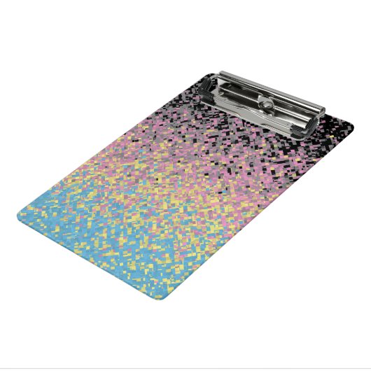 Trippy Funky Gepixeliseerde Polygender Pride Vlag Mini Klembord (Angled3)