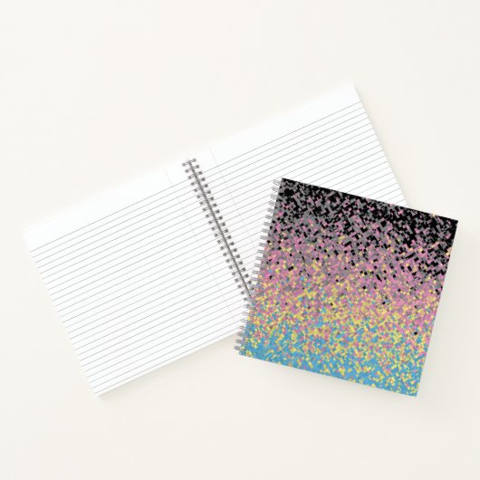Trippy Funky Gepixeliseerde Polygender Pride Vlag Notitieboek (Binnen)