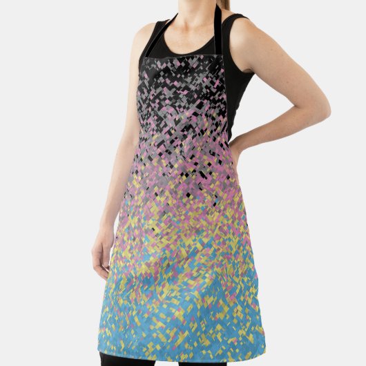 Trippy Funky Gepixeliseerde Polygender Pride Vlag Schort (Insitu)