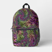 Trippy Funky Groovy Digital Abstracte Fractal Art Bedrukte Rugzak (Voorkant)