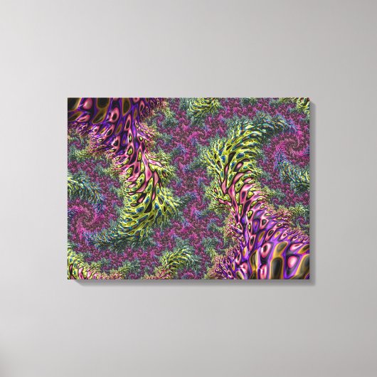 Trippy Funky Groovy Digitale Abstracte Fractale Ku Canvas Afdruk (Voorkant)