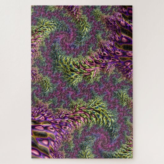 Trippy Funky Groovy Digitale Abstracte Fractale Ku Legpuzzel (Verticaal)
