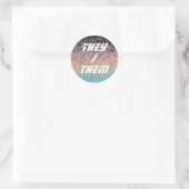 Trippy Funky Pixelated Polygender Pride Vlag Ronde Sticker (Tas)