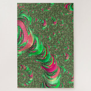 Trippy Funky Psychedelic Groovy Spiral Fractal Art Legpuzzel