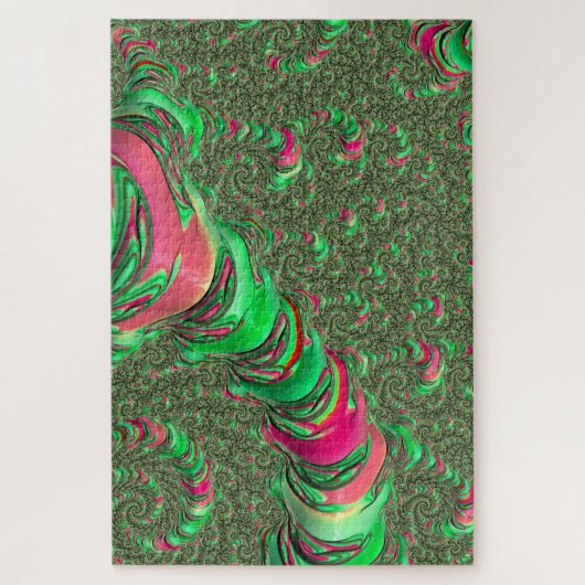 Trippy Funky Psychedelic Groovy Spiral Fractal Art Legpuzzel (Verticaal)
