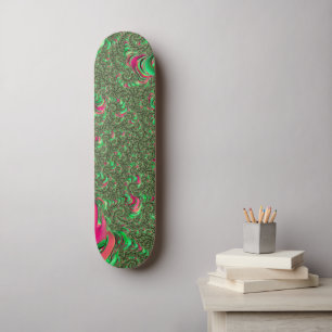 Trippy Funky Psychedelic Groovy Spiral Fractal Art Persoonlijk Skateboard