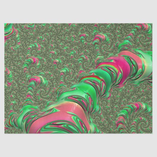 Trippy Funky Psychedelic Groovy Spiral Fractal Art Tissuepapier (Voorkant)