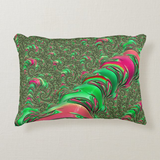 Trippy Funky Psychedelische Groovy Spiraal Fractal Accent Kussen (Voorkant)