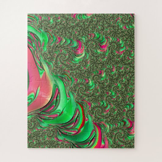 Trippy Funky Psychedelische Groovy Spiraal Fractal Legpuzzel (Verticaal)