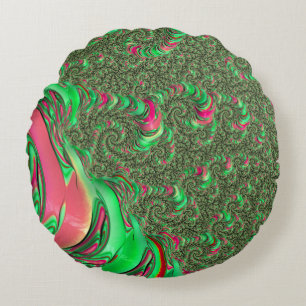 Trippy Funky Psychedelische Groovy Spiraal Fractal Rond Kussen