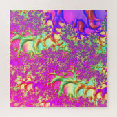 Trippy Funky Vibrant Neon Groovy Zuur Trip Fractal Legpuzzel (Horizontaal)