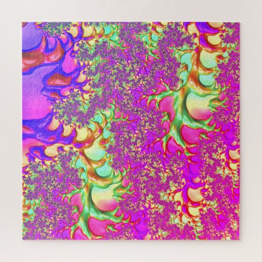 Trippy Funky Vibrant Neon Groovy Zuur Trip Fractal Legpuzzel (Verticaal)