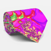 Trippy Funky Vibrant Neon Groovy Zuur Trip Fractal Stropdas (Opgerold)
