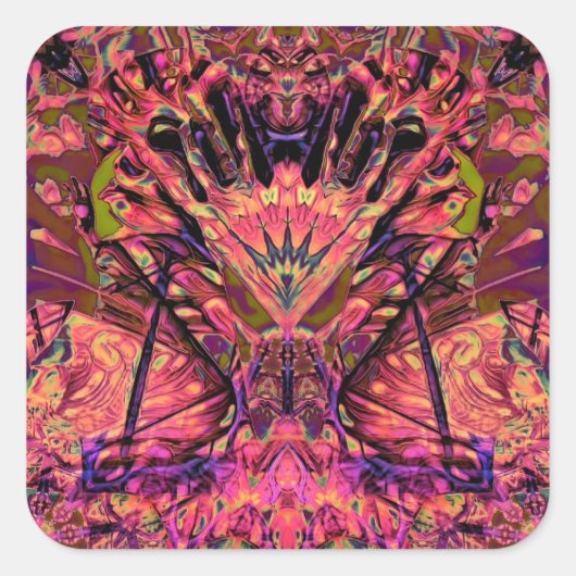 Trippy Garland Vierkante Sticker (Voorkant)