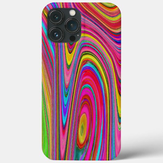 Trippy Geel, Rood en Blauw Abstract Groovy Kunst Case-Mate iPhone Case (Achterkant)