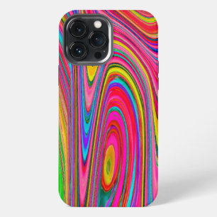 Trippy Geel, Rood en Blauw Abstract Groovy Kunst iPhone 13 Pro Max Hoesje